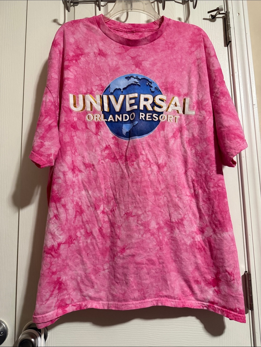 Universal Studios Orlando Resort Pink Tie-Dye Logo Tee